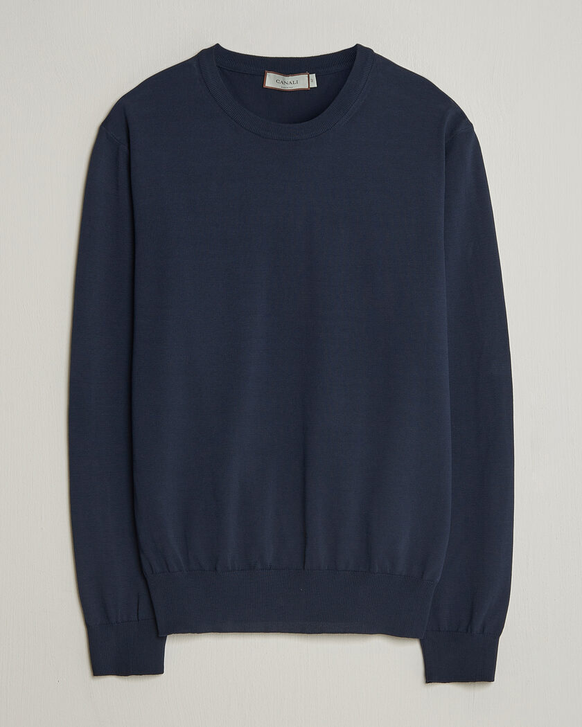 John Smedley Rowland Sea Island Crew Neck Pullover Rain Forest at