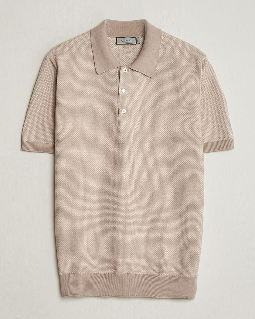 Auralee Wool Rib Knit Skipper Polo Ecru at CareOfCarl.com