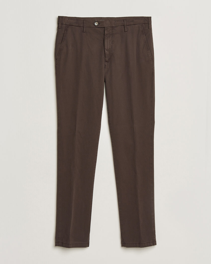 Canali Regular Fit Cotton/Stretch Chinos Dark Brown – Brown