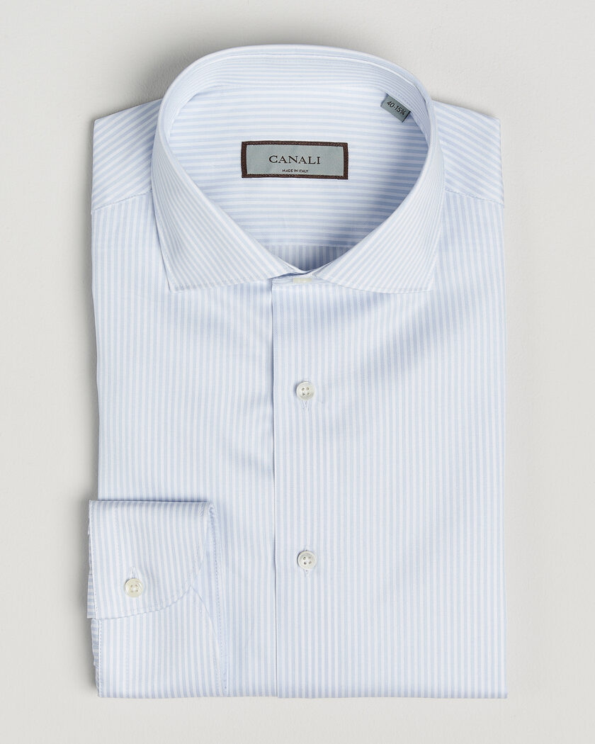 Canali Slim Fit Impeccabile Shirt Light Blue Stripe – Blue