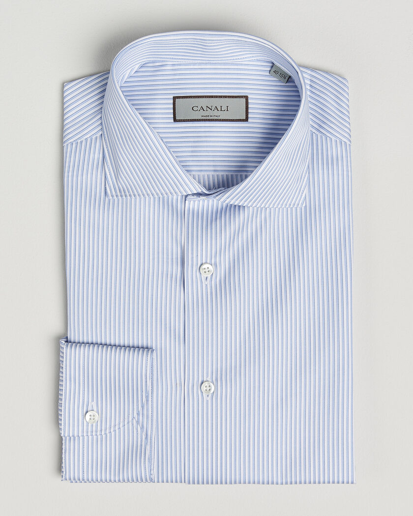 Canali Slim Fit Impeccabile Shirt Blue Stripe – Blue