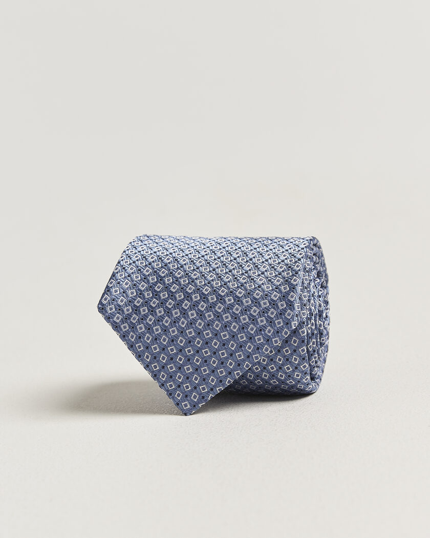 Canali Micro Structure Silk Tie Light Blue – Blue