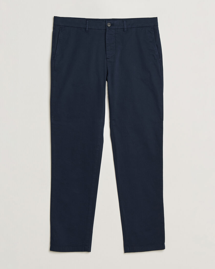 BEAMS PLUS Cotton Twill Ivy Trousers Navy at CareOfCarl.com