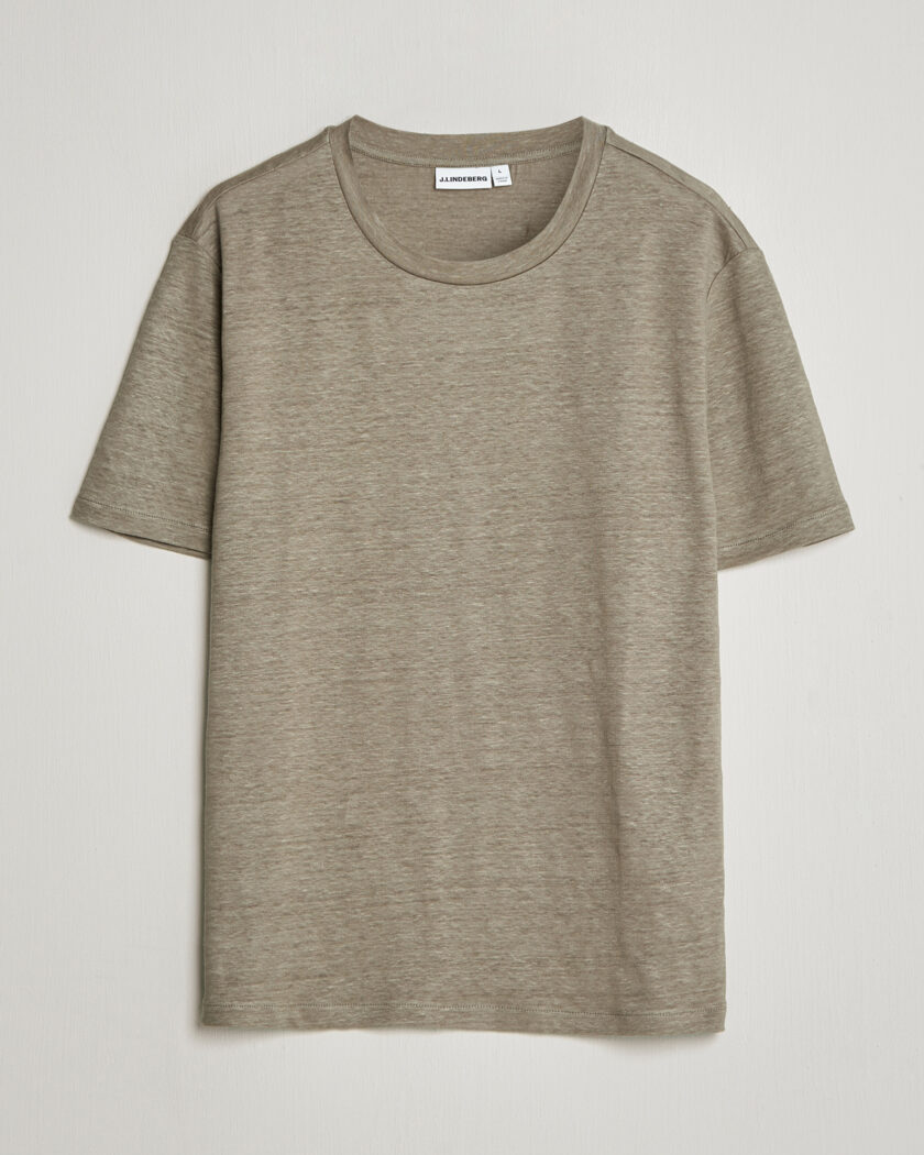J.Lindeberg Coma Linen T-Shirt Brindle – Green