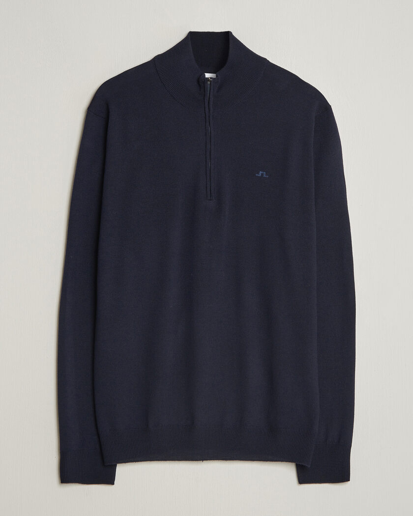 Brunello Cucinelli 2 Ply Cashmere Half Zip Navy at CareOfCarl.com