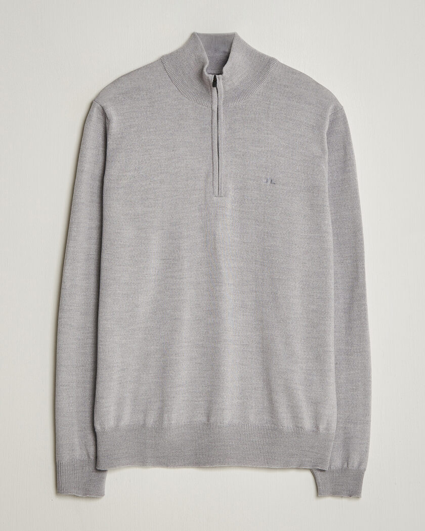 J.Lindeberg Kiyan Merino Half Zip Light Grey Melange – Grey