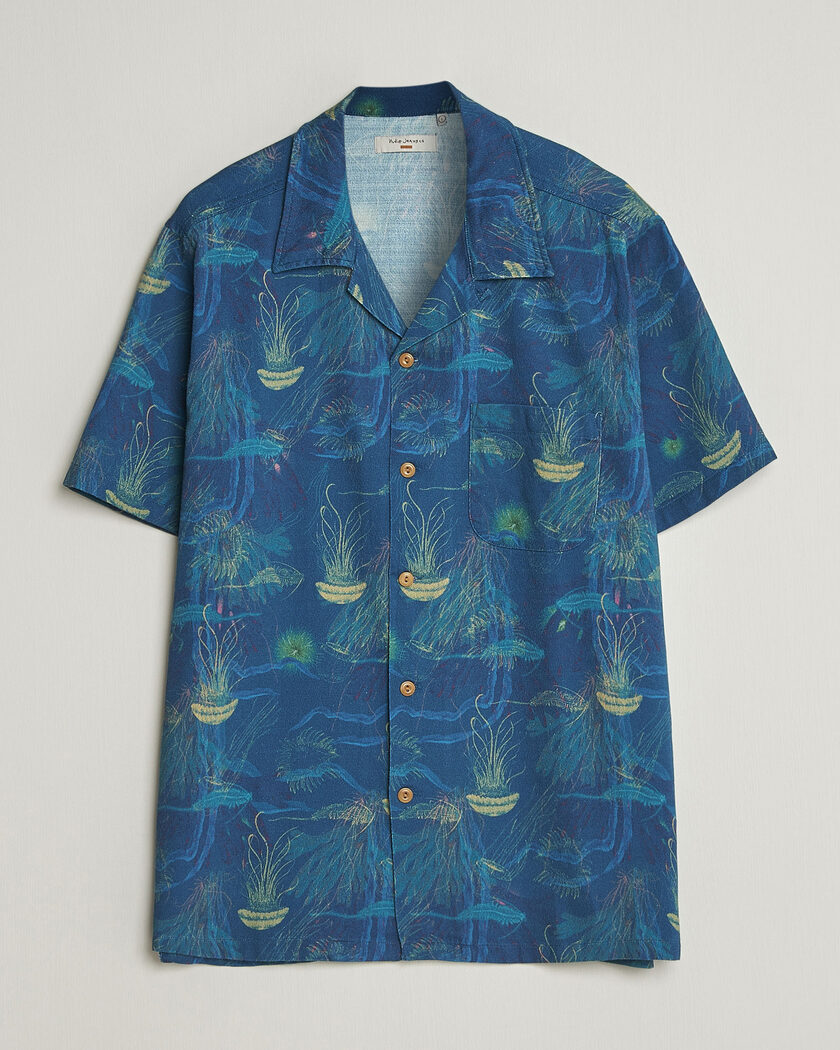 Nudie Jeans Arvid Hawaii Shirt Deep Sea – Blue