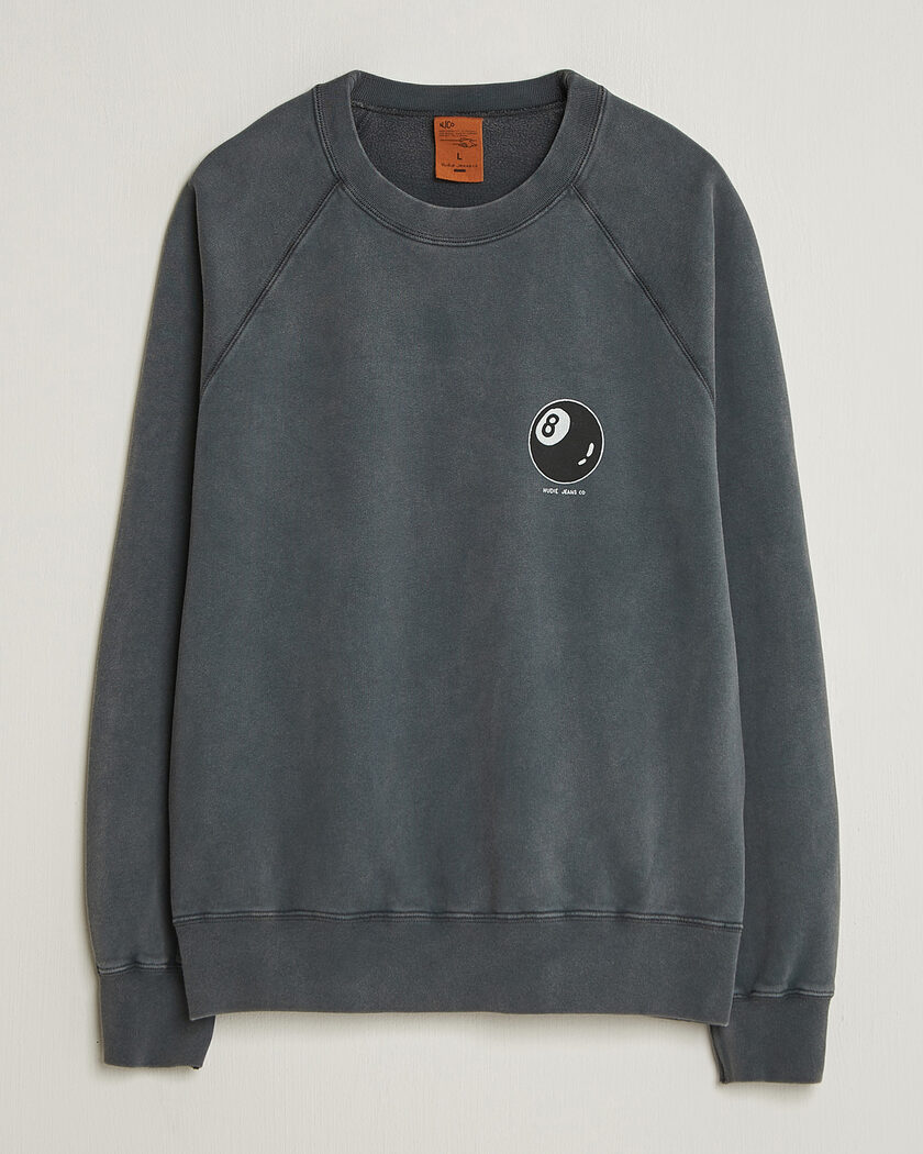 Nudie Jeans Palle Printed Crew Neck Sweatshirt Antracite – Grey