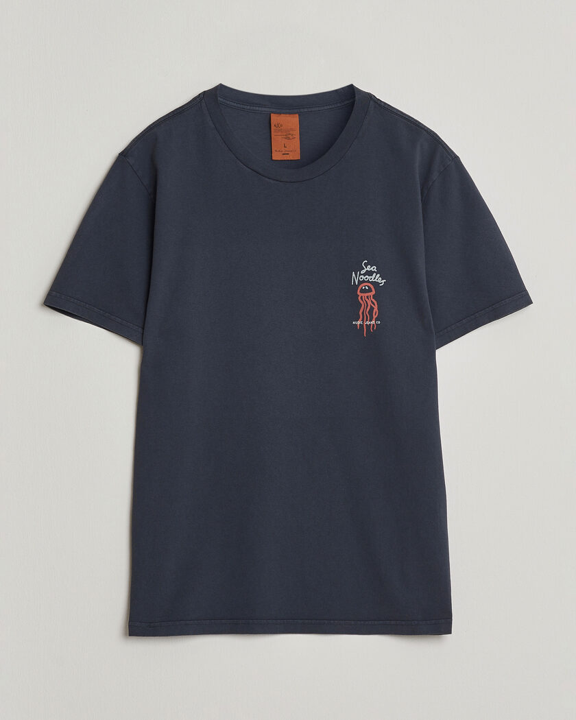 Nudie Jeans Roy Printed T-Shirt Dark Blue – Blue