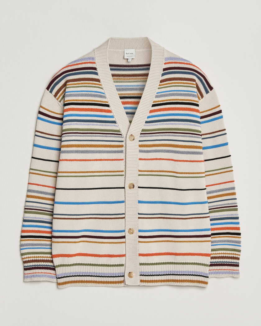 Paul Smith Signature Stripe Knitted Cardigan White – Multi-colour