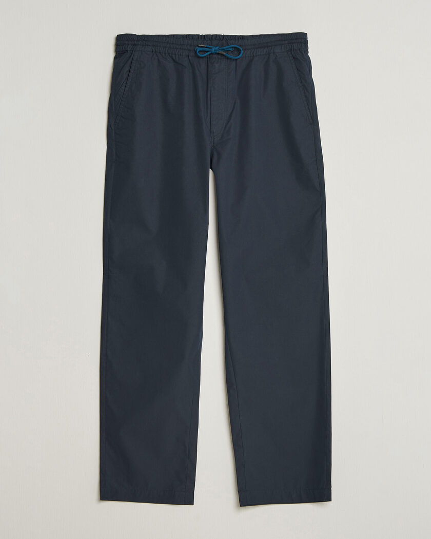 A.P.C. Joaquin Seersucker Drawstring Trousers Dark Navy at