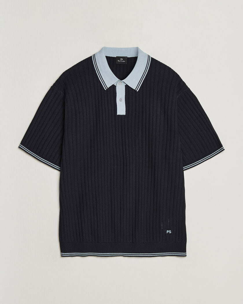 PS Paul Smith Cotton Knitted Polo Navy – Blue