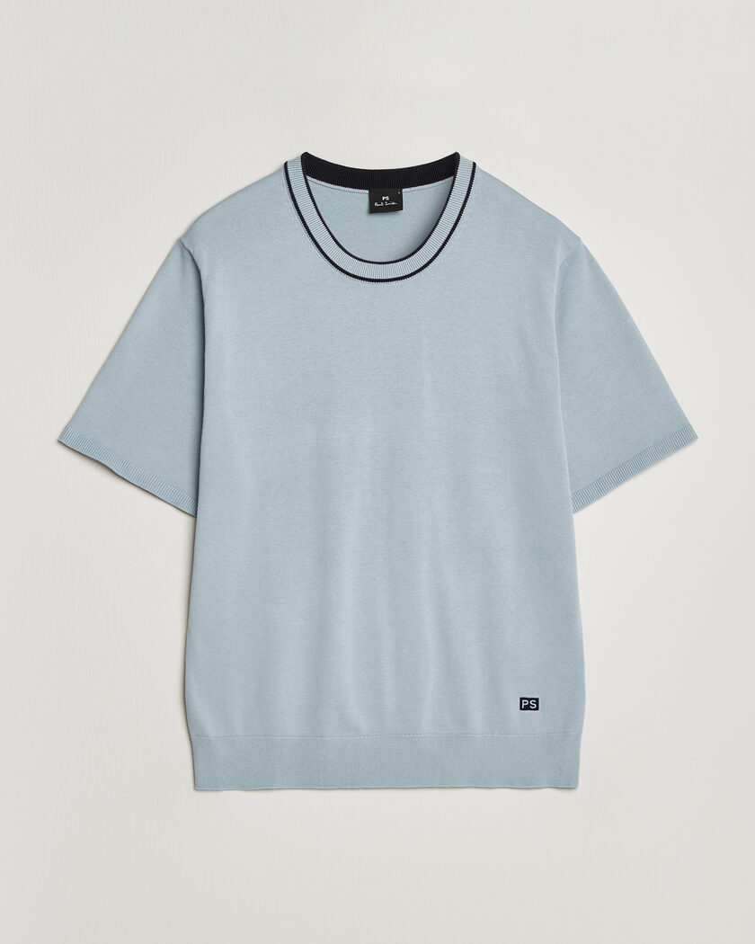 PS Paul Smith Cotton Knitted T-Shirt Light Blue – Blue