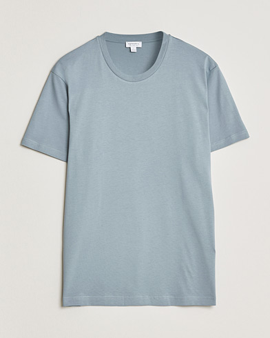 Sunspel Riviera Midweight T-Shirt Stone Blue – Blue