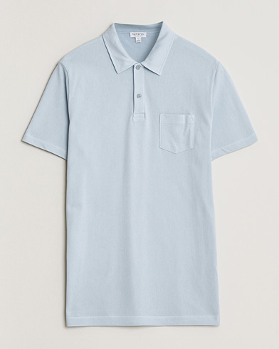 Sunspel Riviera Polo Shirt Pastel Blue – Blue