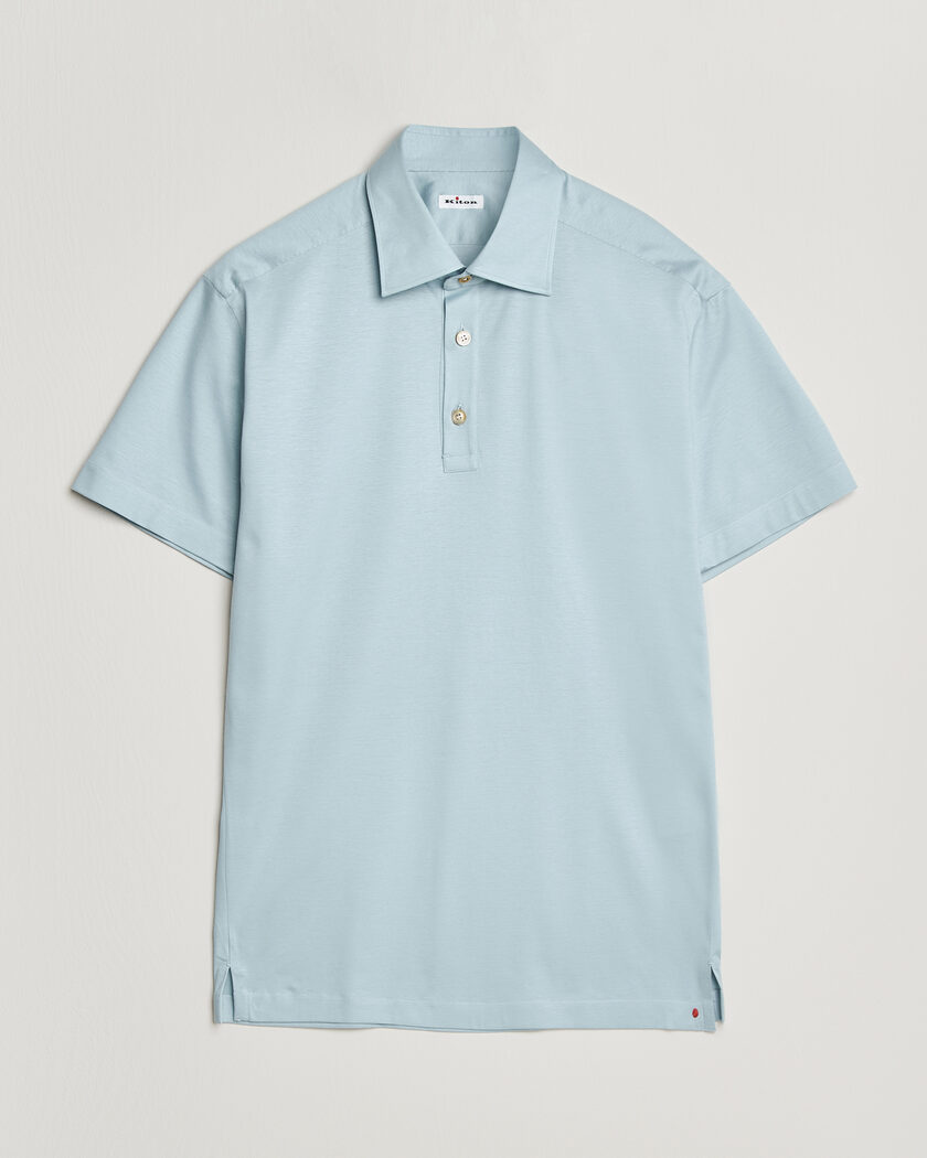 Kiton Short Sleeve Jersey Polo Sky Blue – Blue