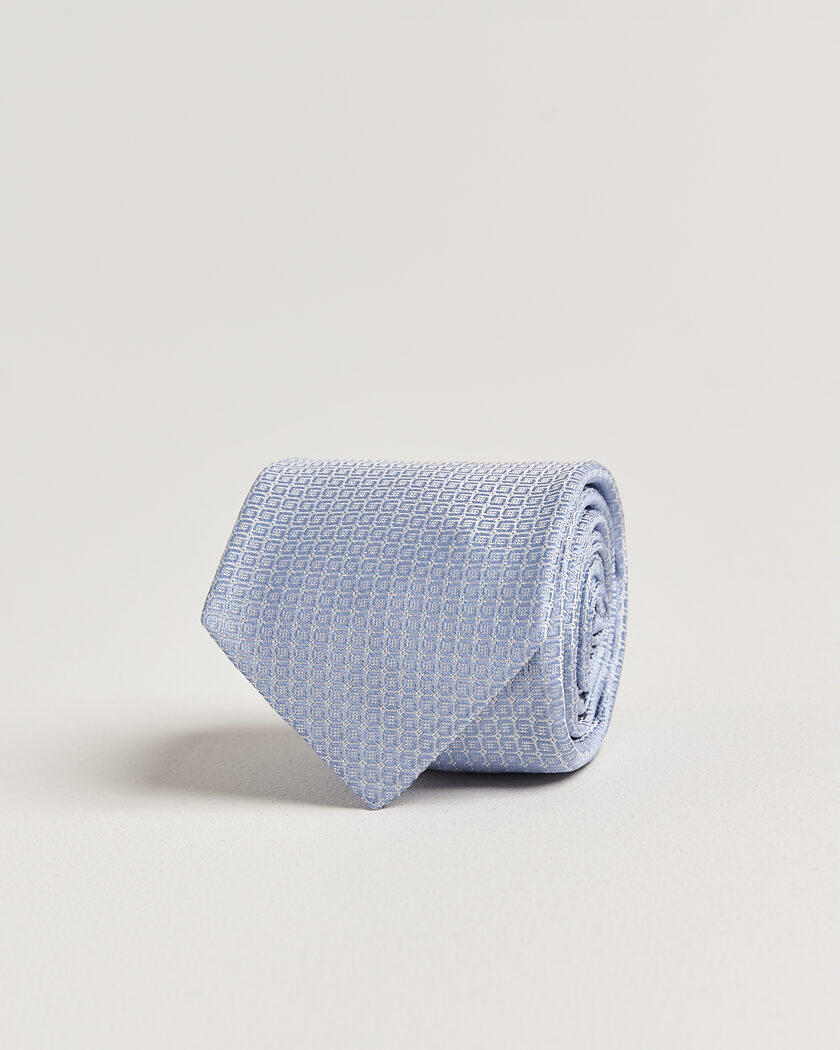 Kiton Micro Structure Silk Tie Sky Blue – Blue