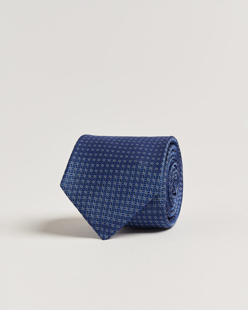 Kiton Micro Structure Silk Tie Navy – Blue