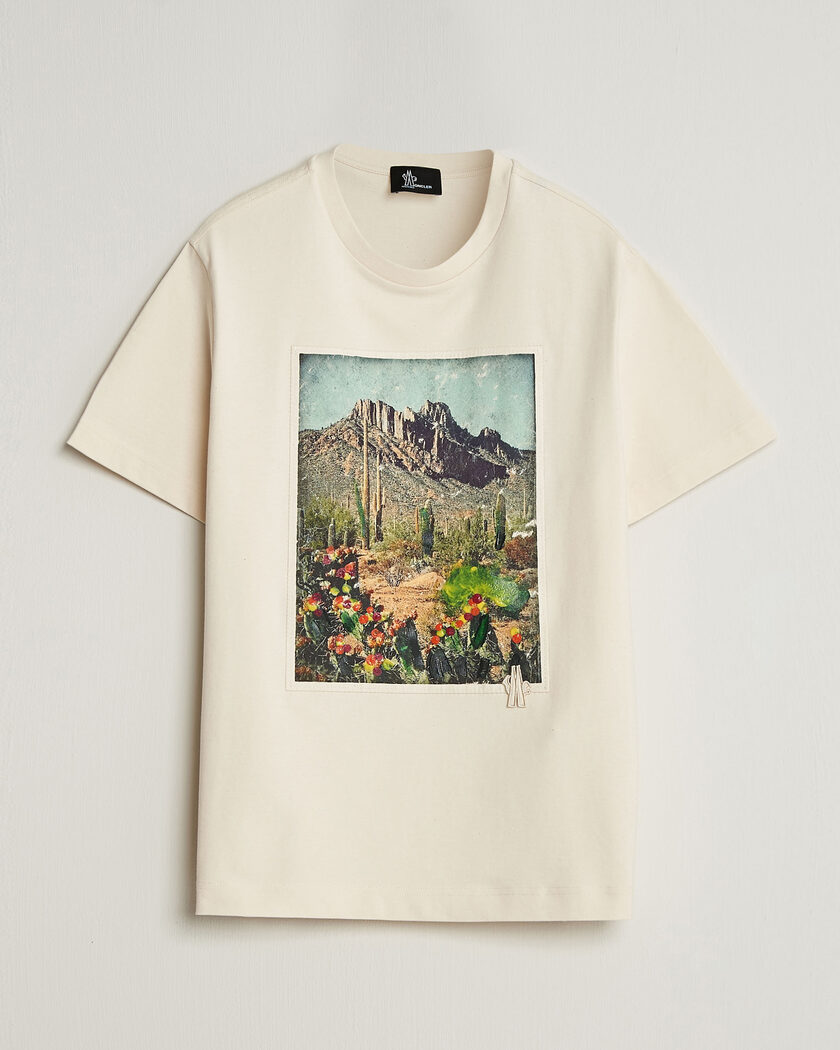 Moncler Grenoble Mountain Print T-Shirt Off White – White