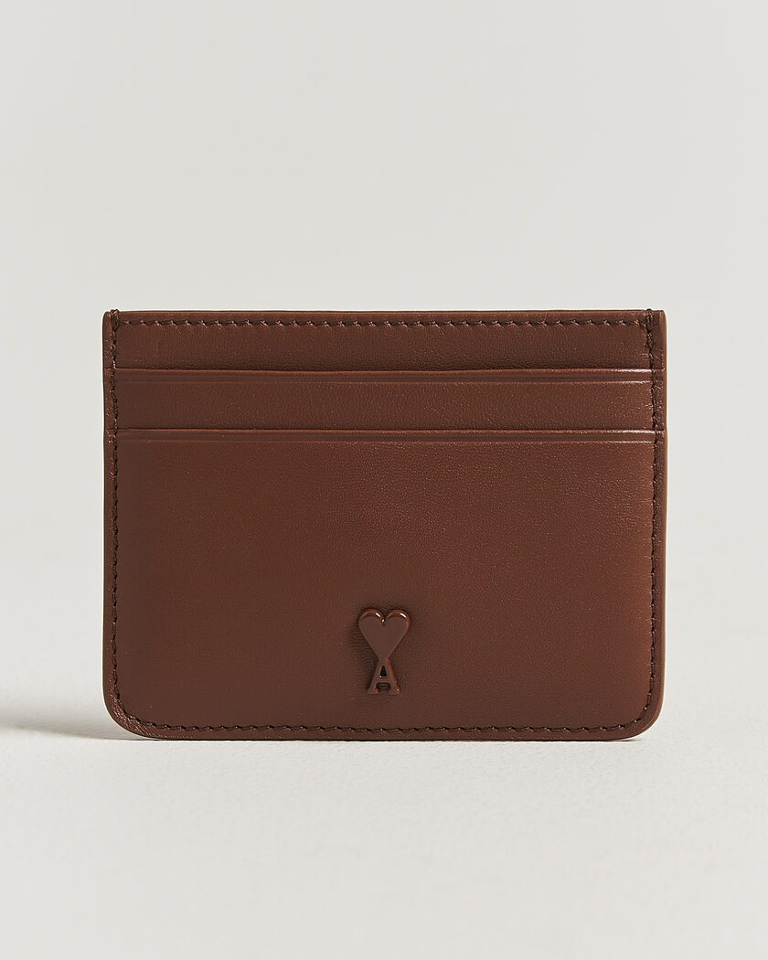 AMI Tonal Heart Logo Card Holder Caramel – Brown
