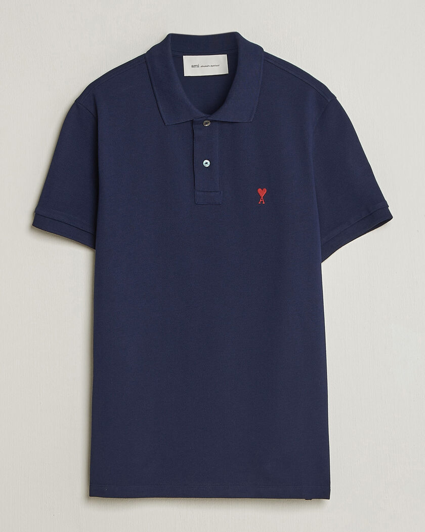 AMI Heart Logo Polo Navy – Blue