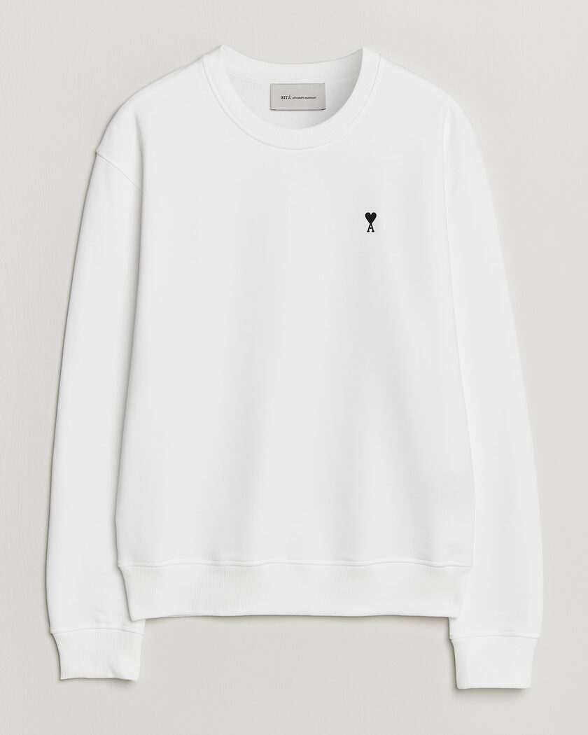 AMI Contrast Heart Logo Sweatshirt White – White