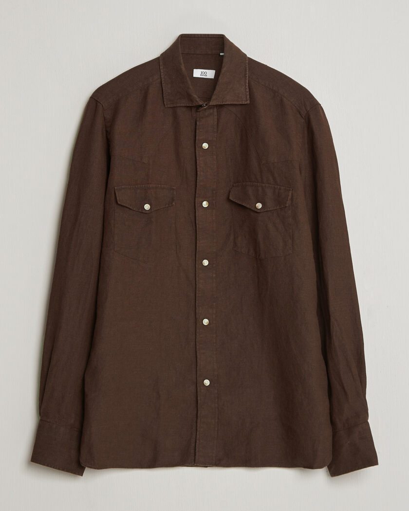 100Hands Cut Away Linen Shirt Rust at CareOfCarl.com