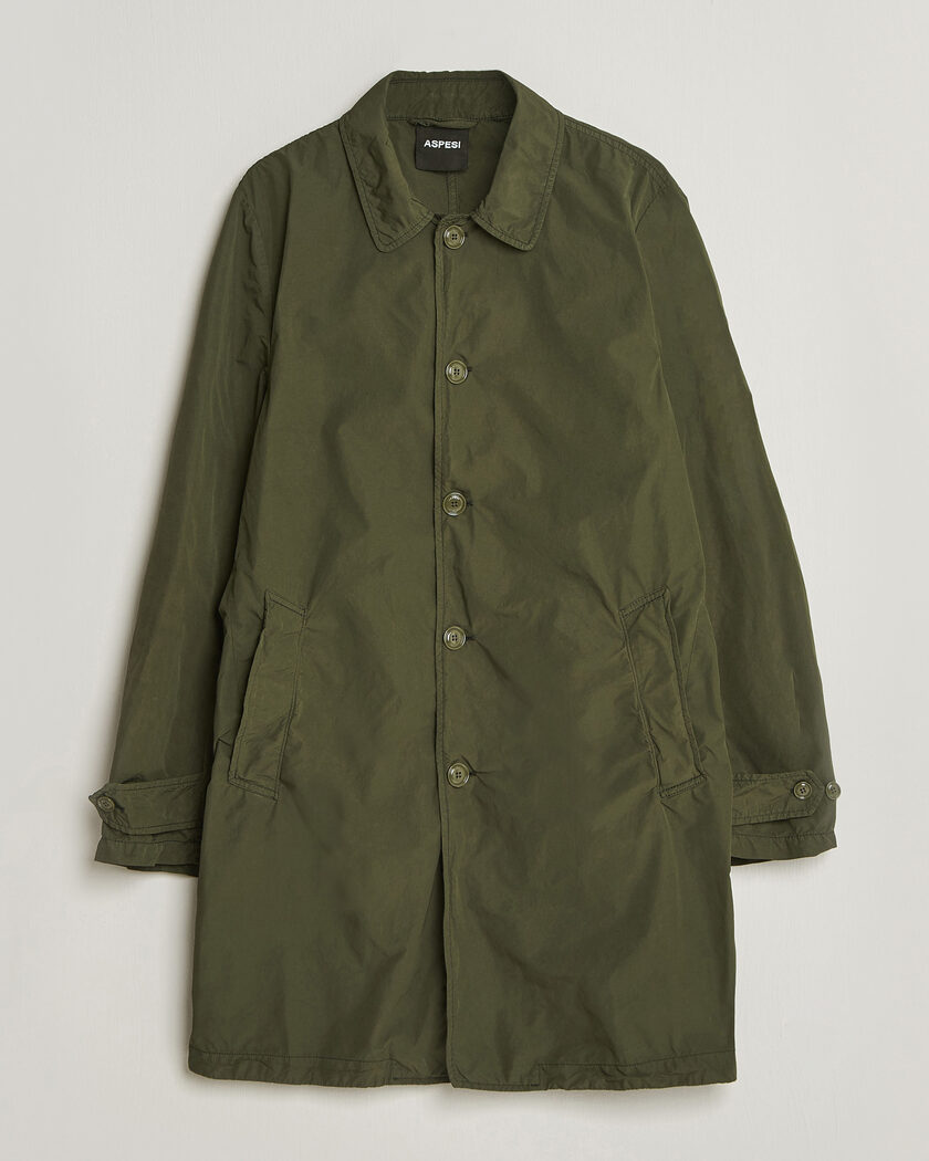 Aspesi Garment Dyed Lemon Coat Military – Green