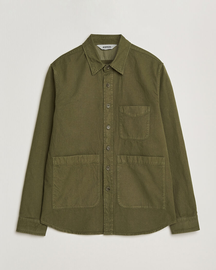 RRL Matlock Cashmere Shirt Jacket Olive at CareOfCarl.com