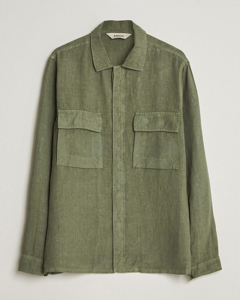Aspesi Linen Overshirt Military – Green