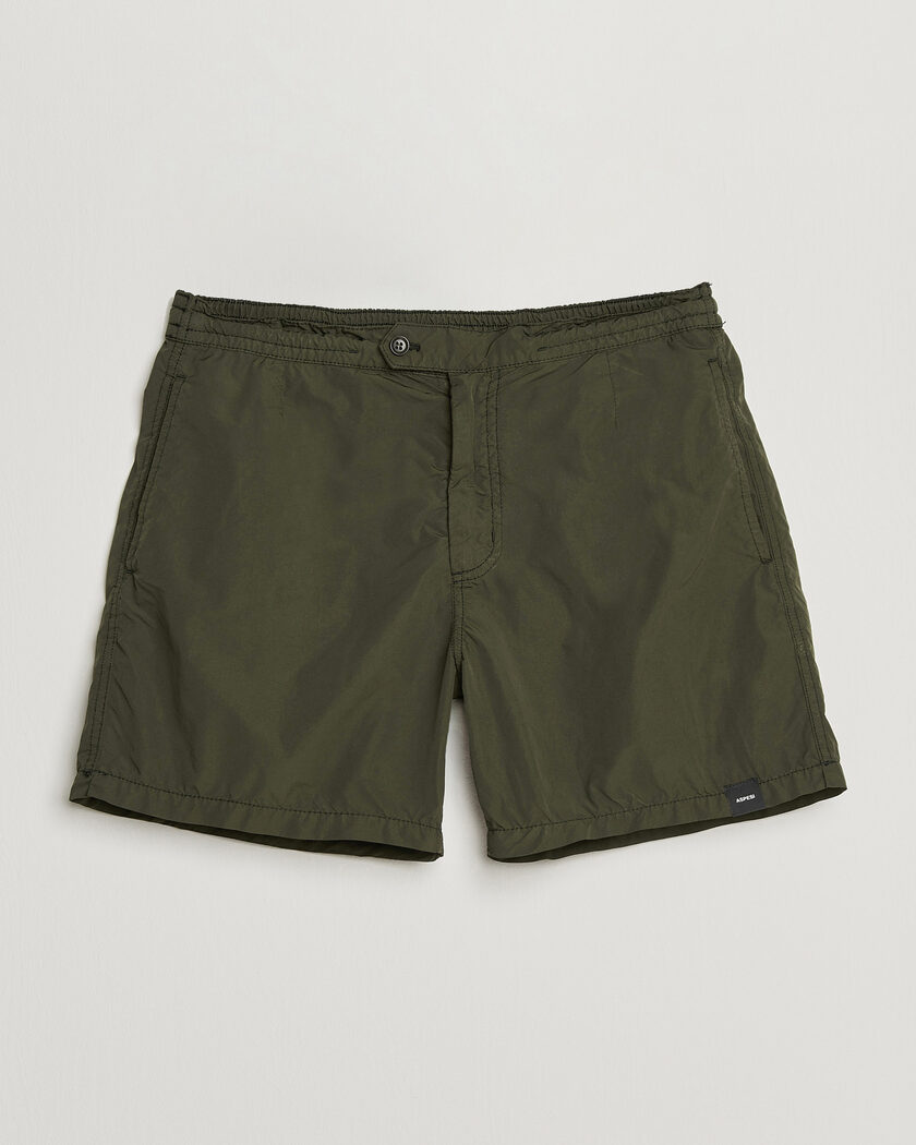 Aspesi Caprese Nylon Swim Trunks Military – Green