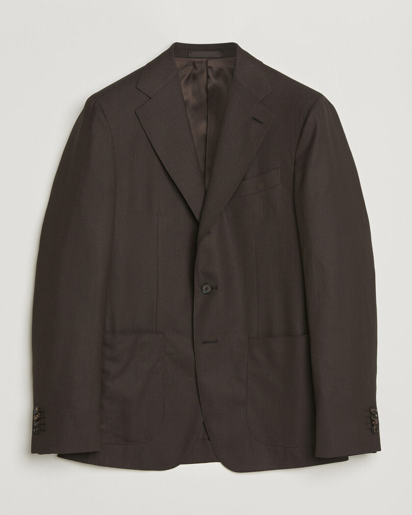Boglioli K Jacket Houndstooth Wool Blazer Brown at CareOfCarl.com