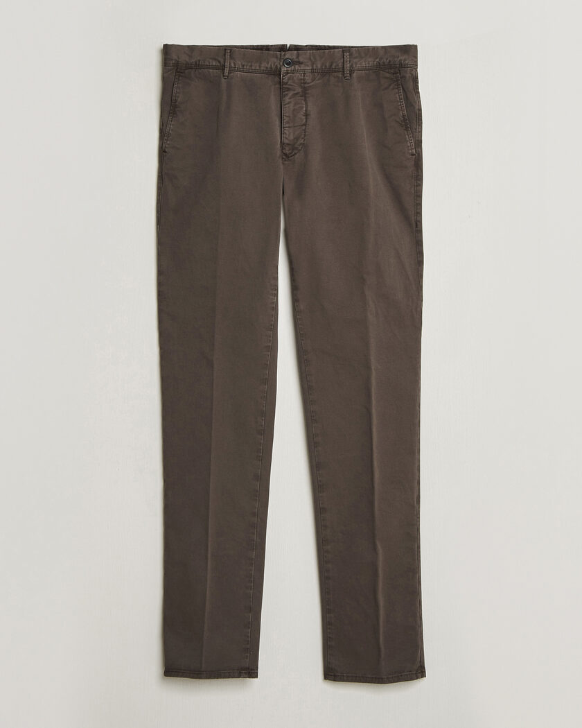 Incotex Slim Fit Garment Dyed Slacks Dark Brown – Brown
