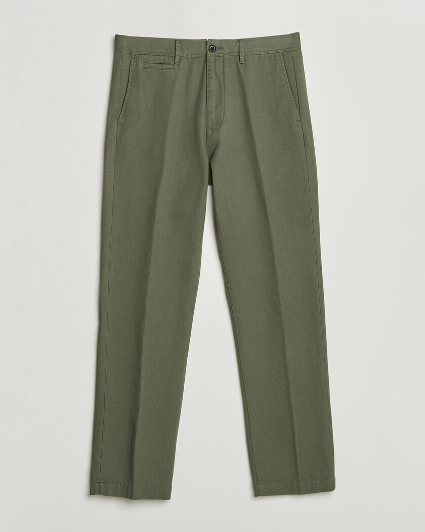 Incotex Regular Fit Uniform Cotton Slacks Military – Green