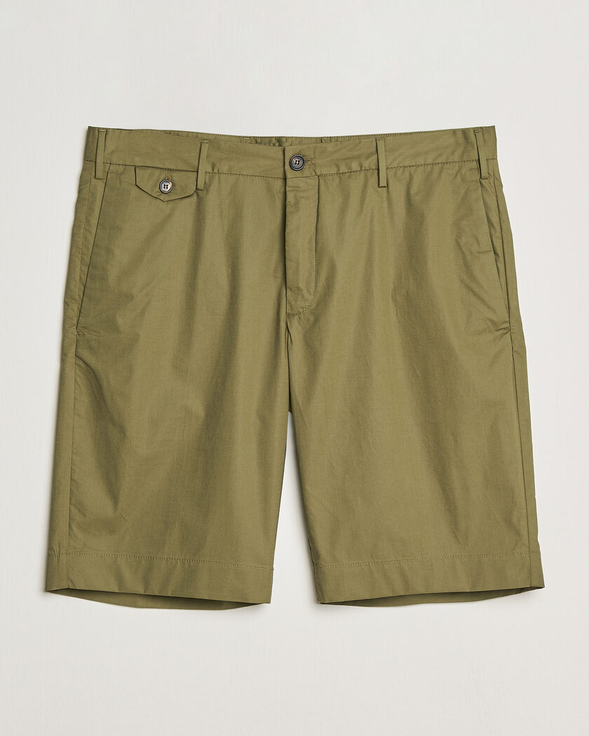 Incotex Cotton Poplin Shorts Olive – Green