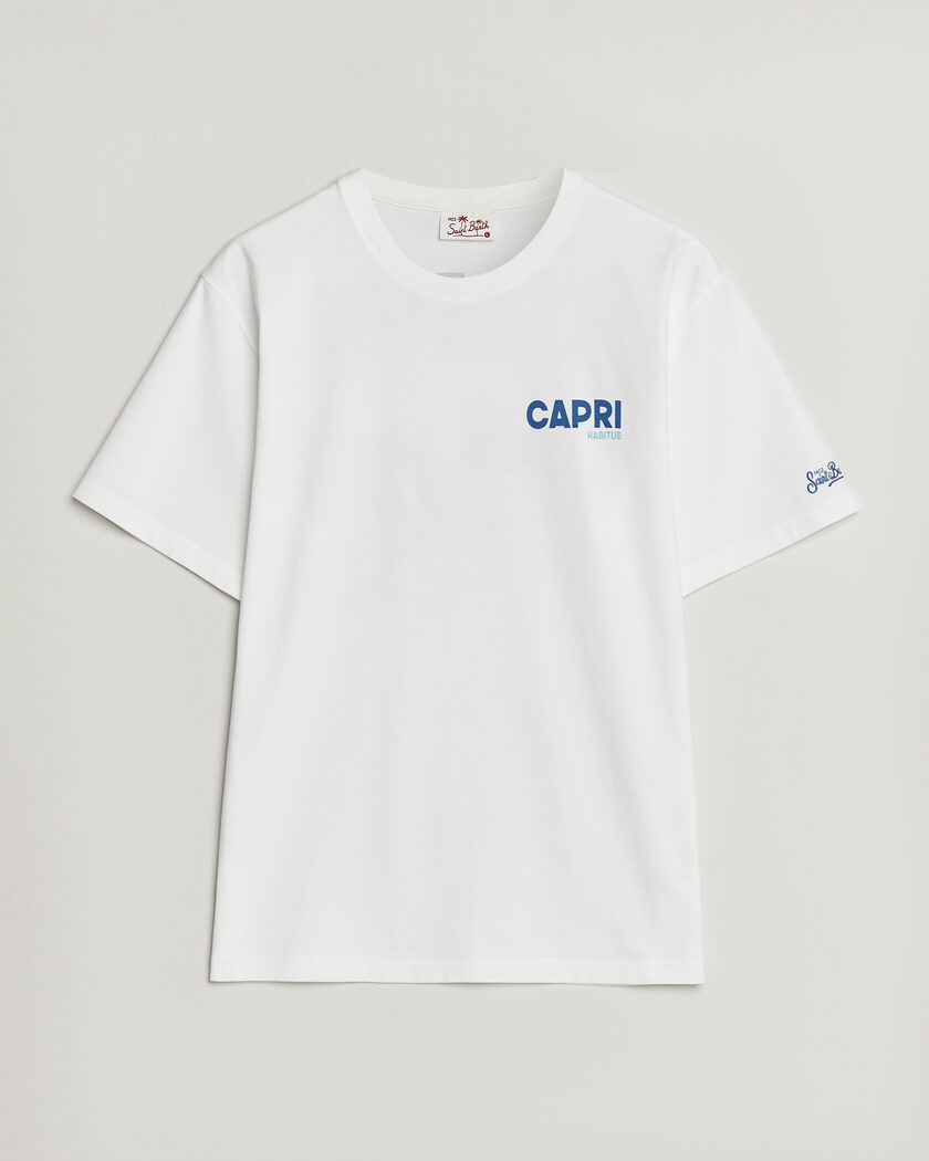 MC2 Saint Barth Back Printed Cotton T-Shirt Capri Summer – White
