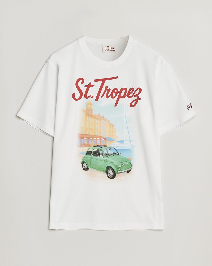 MC2 Saint Barth Printed Cotton T-Shirt St Tropez Car – White