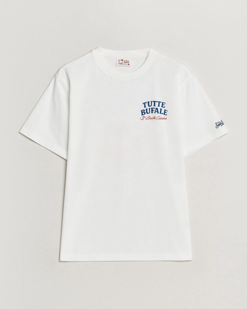 MC2 Saint Barth Back Printed Cotton T-Shirt Bufale – White