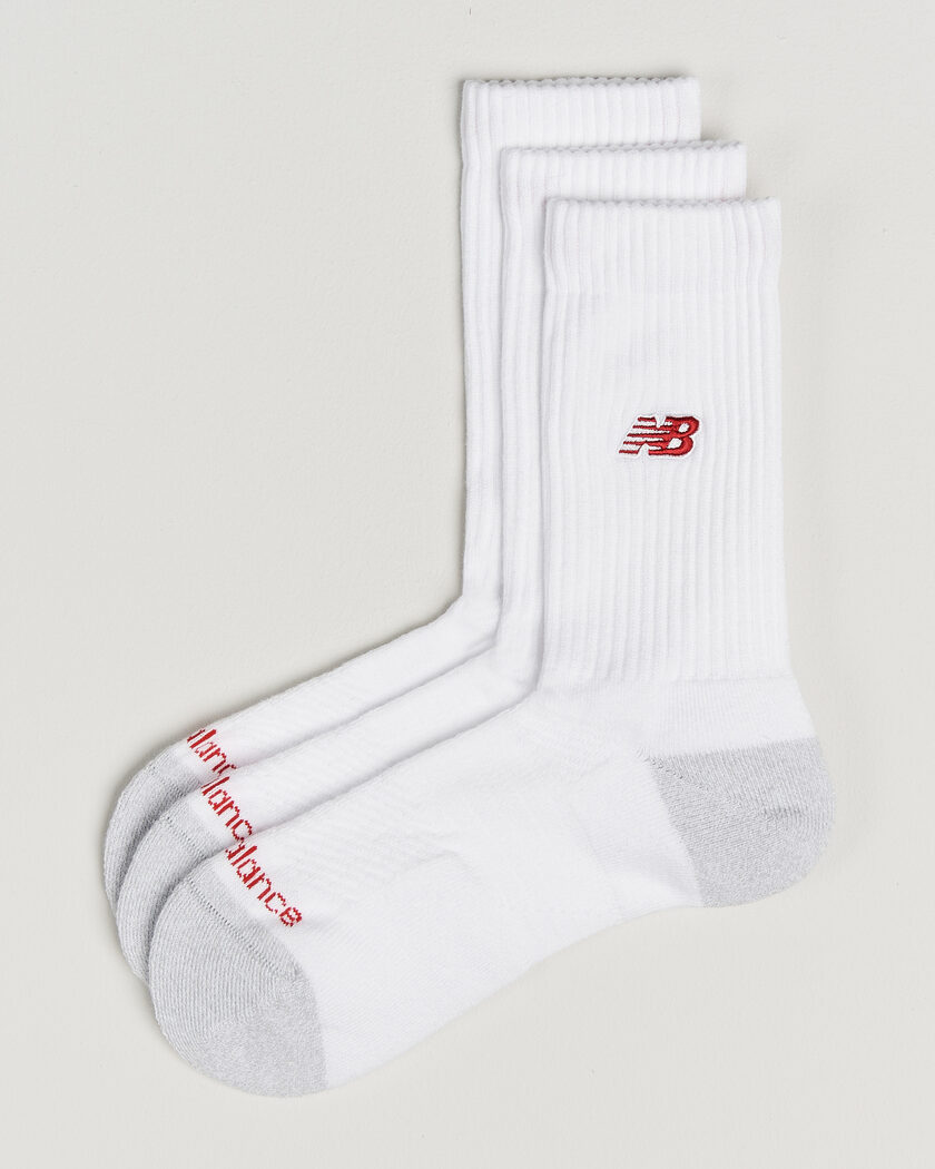 New Balance 3-Pack Active Premium Crew Socks White – White
