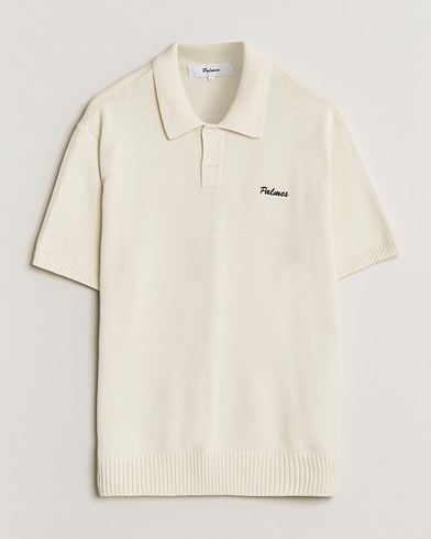 Palmes Cotton Knit Polo Off White – White