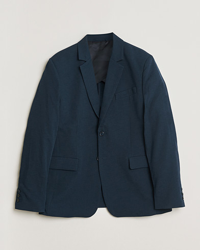 Palmes Single Breasted Cotton Blazer Navy – Blue