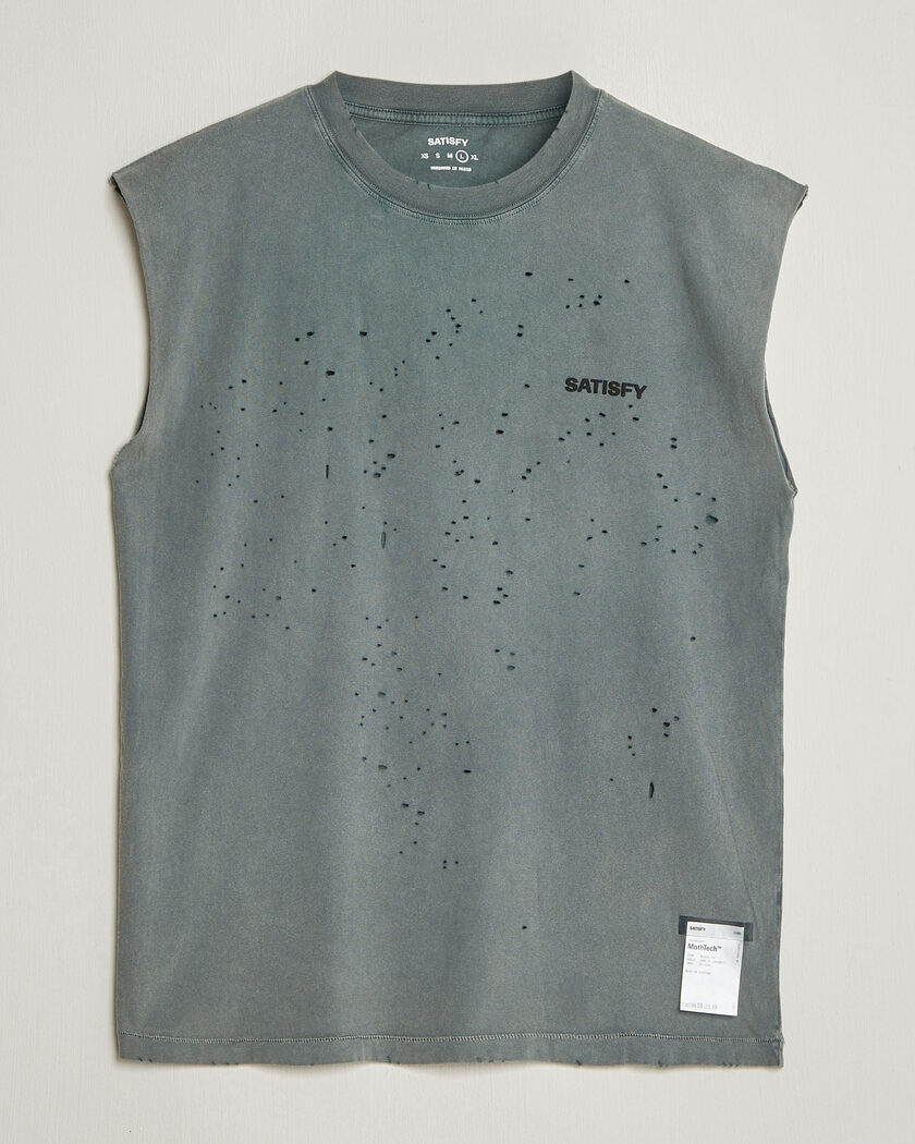 Satisfy MothTech Muscle Tee Faded Black – Black
