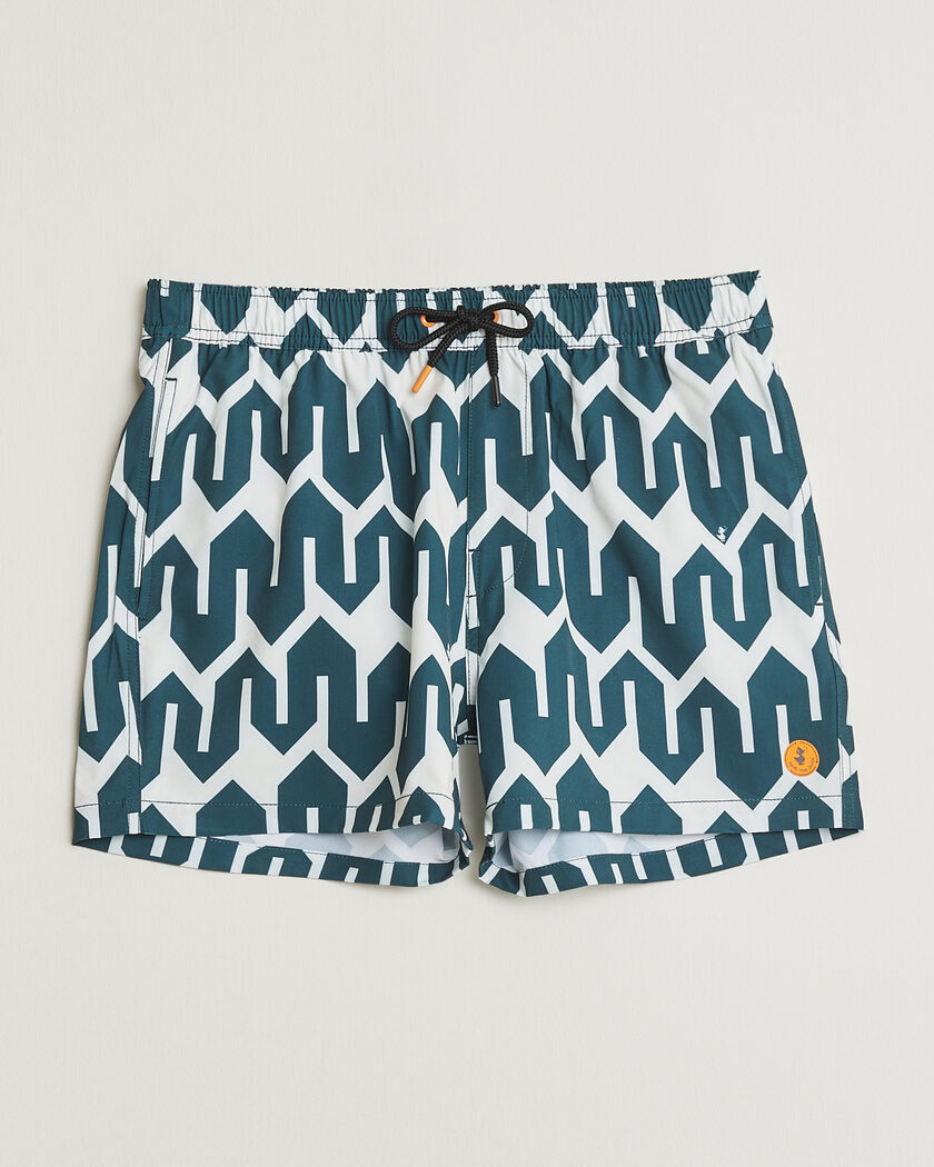 Save The Duck Printed Drawstring Swimshorts Zig Zag – Green