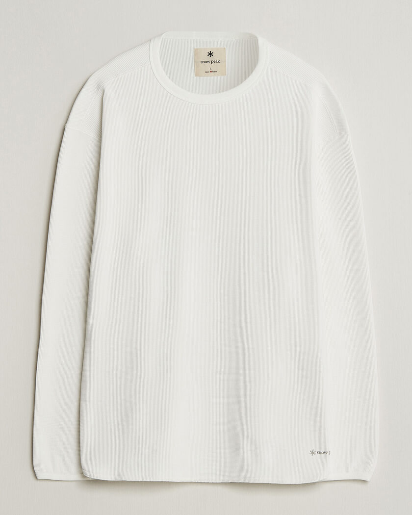 Snow Peak Dry Waffle Long Sleeve T-Shirt Off White – White