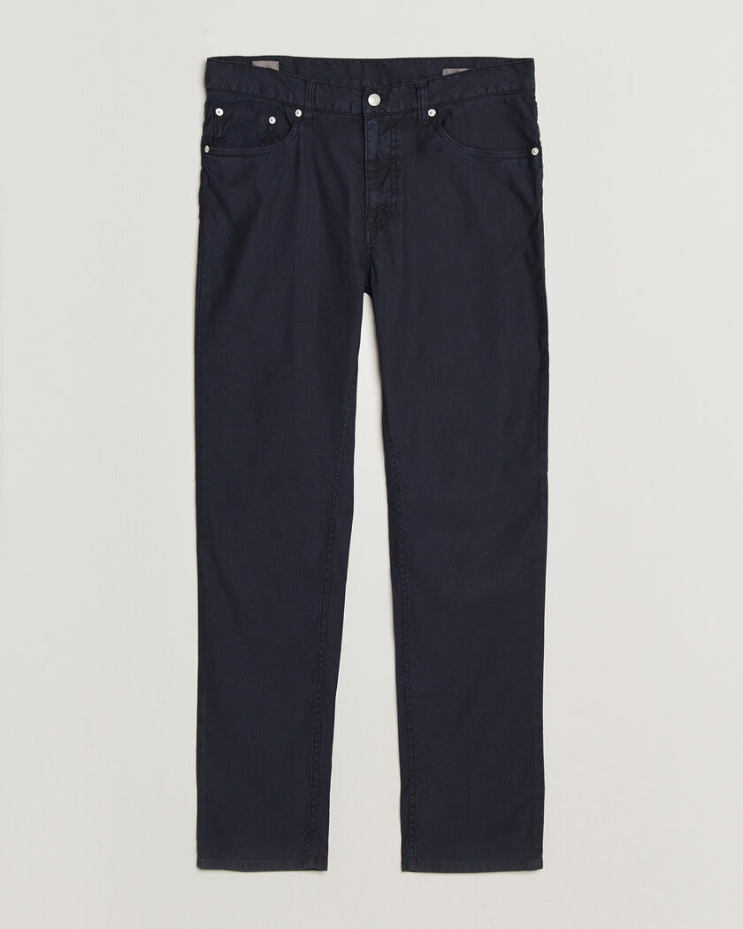 Gant Slim Fit Cotton/Linen 5-Pocket Pants Evening Blue – Blue
