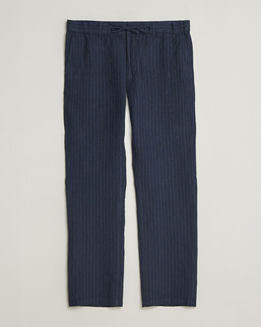 Gant Regular Fit Stiped Linen Drawstring Pants Evening Blue – Blue
