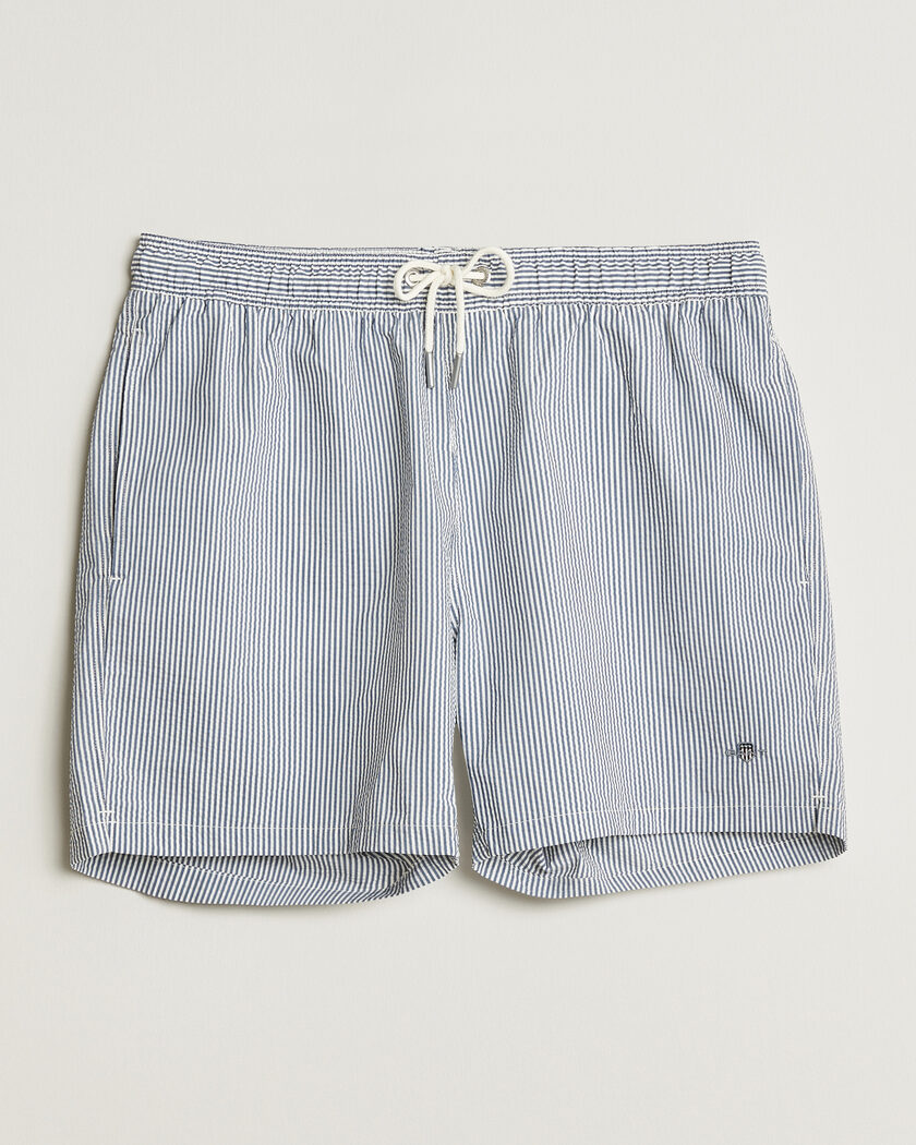 Gant Seersucker Striped Swimshorts Vintage Blue – Blue