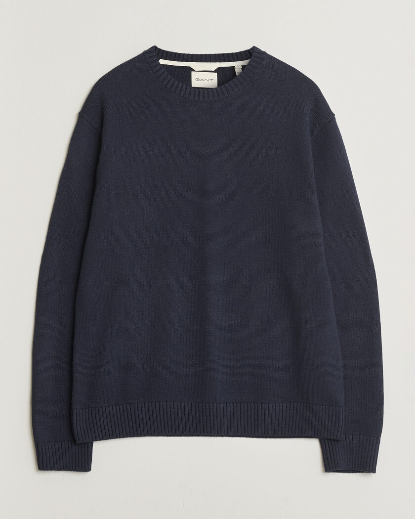 Gant Cotton/Cashmere Knitted Sweater Evening Blue – Blue