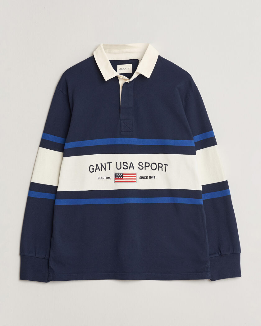 GANT Striped Rugger Evening Blue – Blue