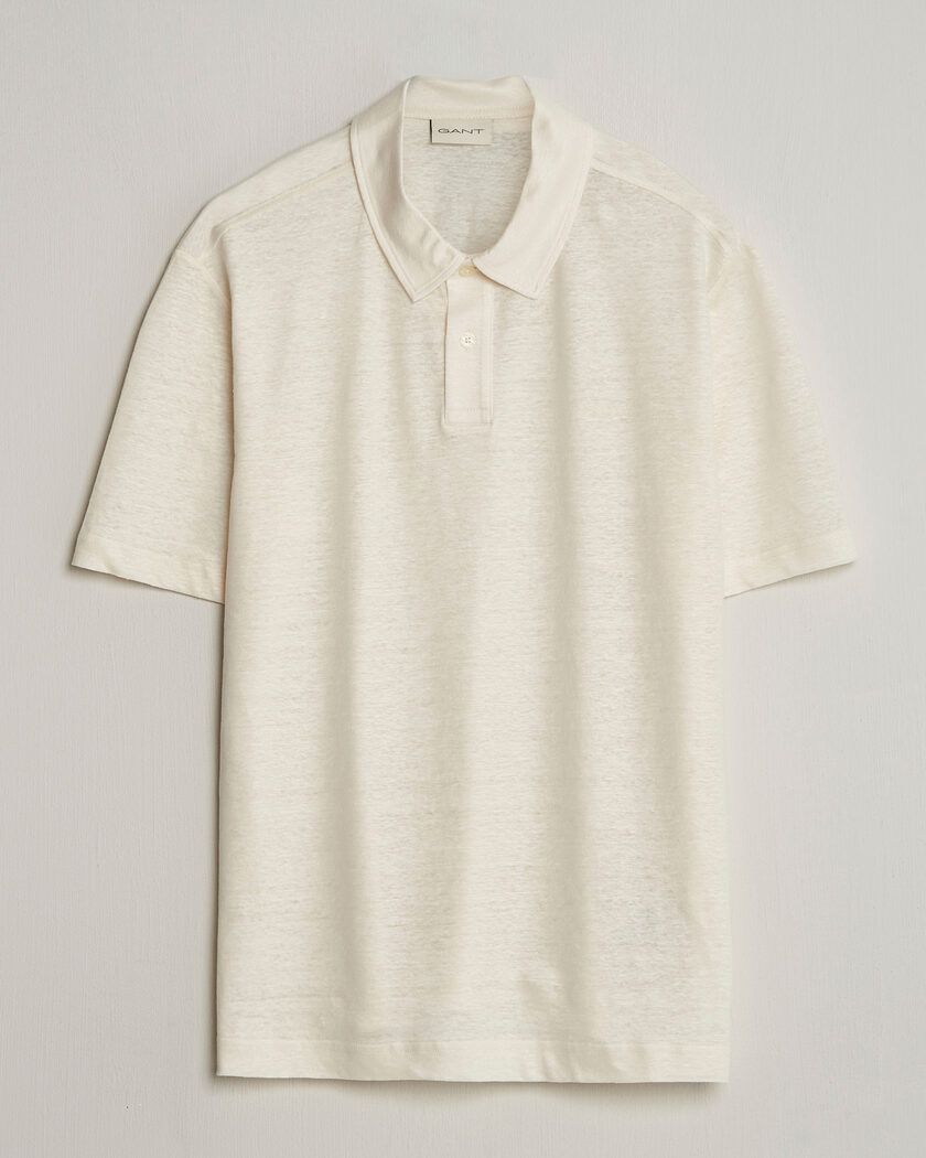 Gant Linen Polo Creamed White – White